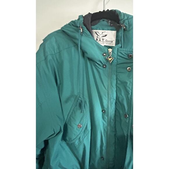 Vintage Triple FAT Goose Down Green Insulated Coat Jacket Size XL 1990s 62897 - Picture 12 of 16